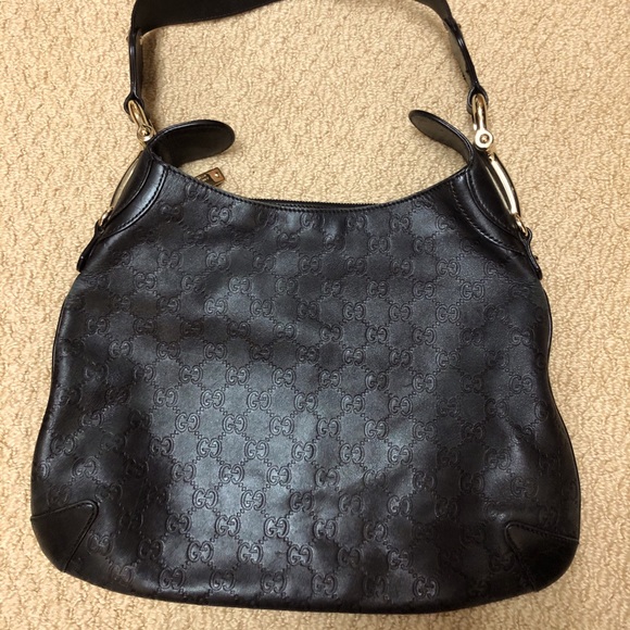 Gucci Handbags - Gucci Horsebit Guccissima Black leather hobo bag